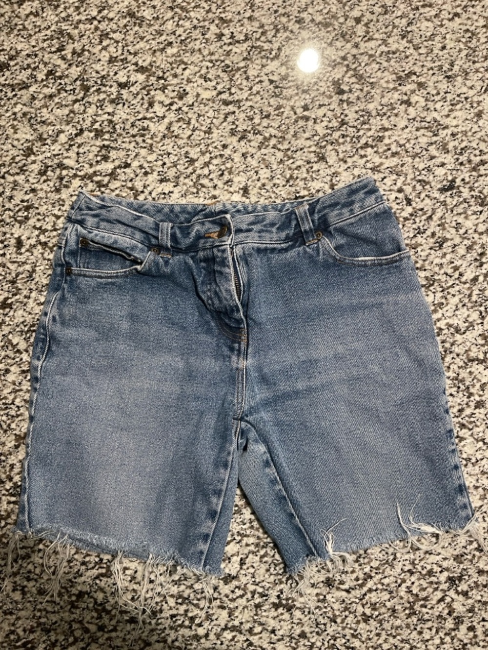 High-Waist Light Wash Denim Cutoff Shorts